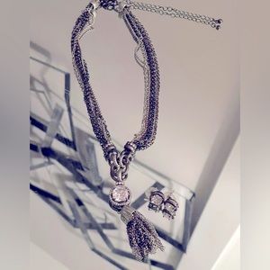 White House Black Market Tassel Necklace w/Earrings